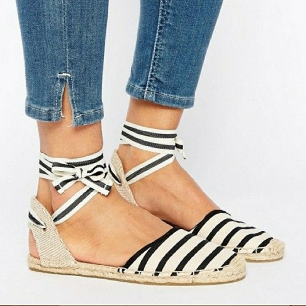 Chic Soludos Striped Ankle Tie Espadrilles - Picture 12 of 16